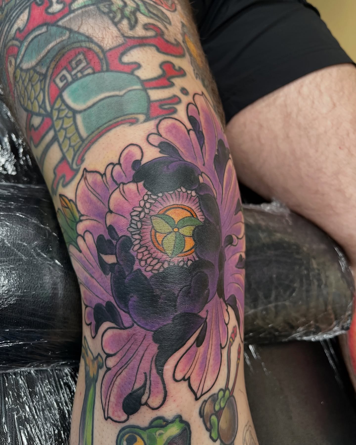 Japanese chrysanthemum with butterfly tattoo